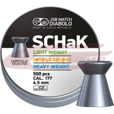 Пули JSB Diabolo Match SCHaK Light 4.50мм., 0.475г., 500шт/уп. фото 1