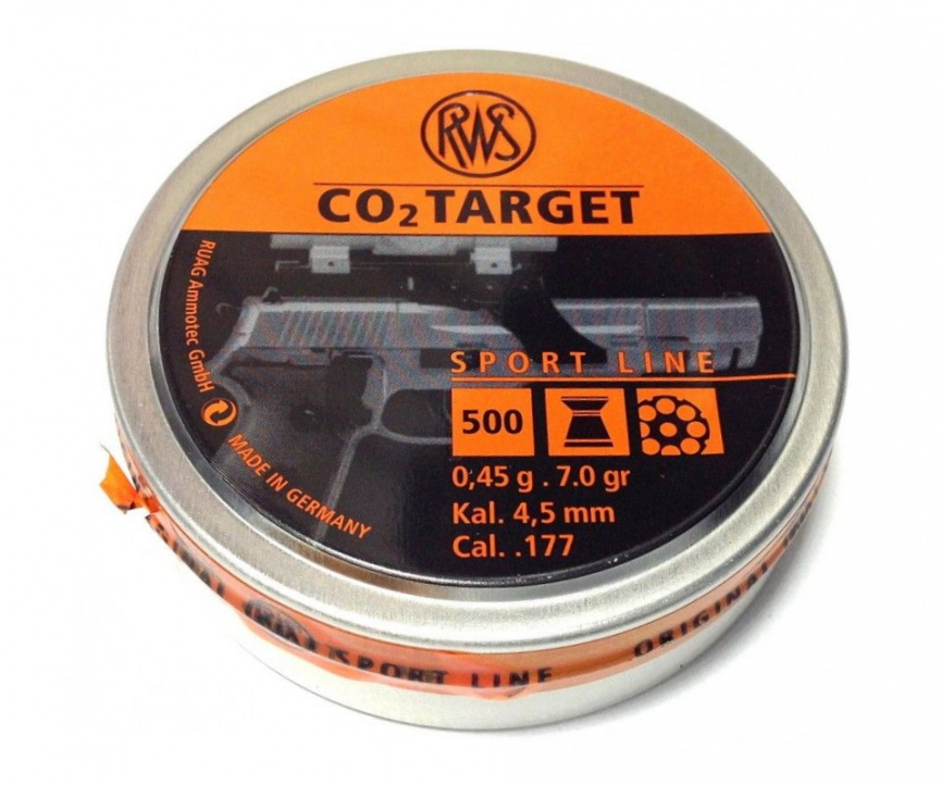 Пули RWS CO2 Target 4,5 мм, 0,45 грамм, 500 штук фото 1
