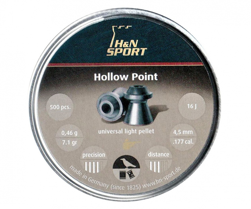 Пули H&N Hollow Point 4,5 мм, 0,46 грамм, 500 штук фото 6
