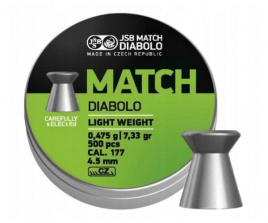 Пули JSB Green Match Diabolo Light 4,5 мм, 0,475 грамм, 500 штук