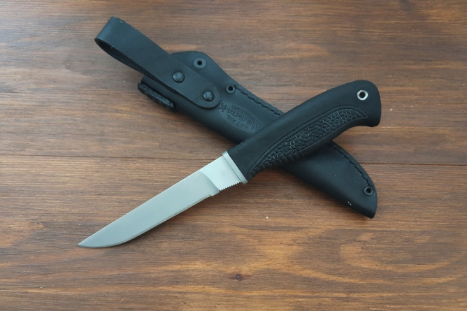Нож туристический "Смерш-3 (6мм)", рукоять термоэластопласт (резина), покрытие антиблик фото 2