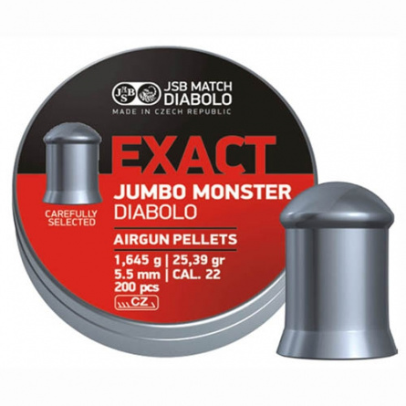 Пули JSB EXACT JUMBO Monster DIABOLO (1.645гр., 5.52мм., 200шт) фото 1