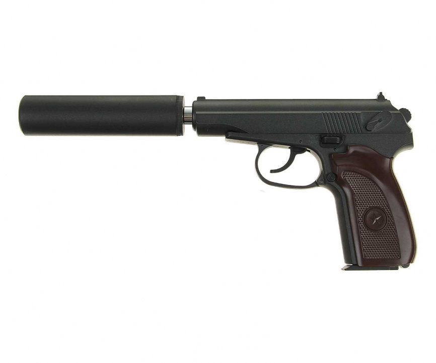 Страйкбольный пистолет Galaxy G.29A (ПМ) с глушителем фото 1