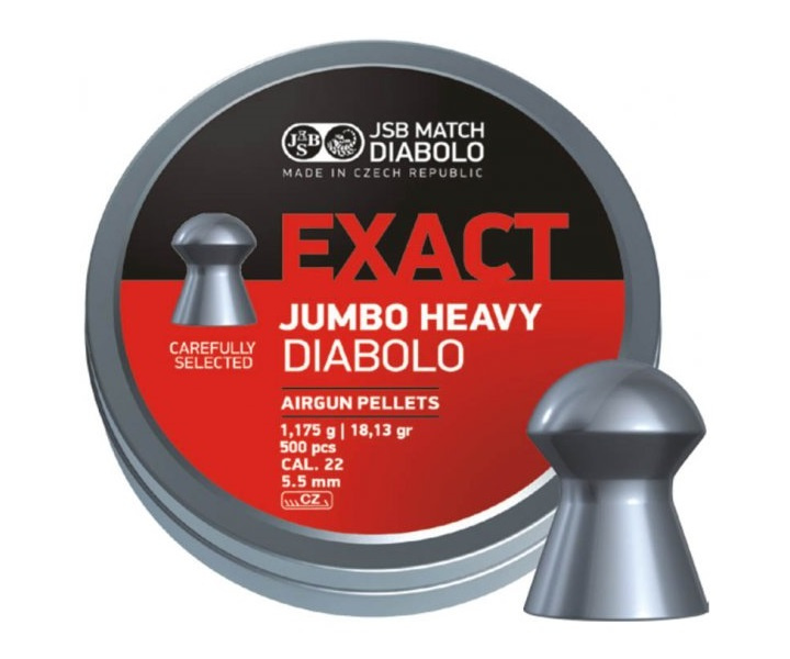 Пули JSB Exact Jumbo Heavy Diabolo 5,5 мм, 1,175 грамм, 500 штук фото 1