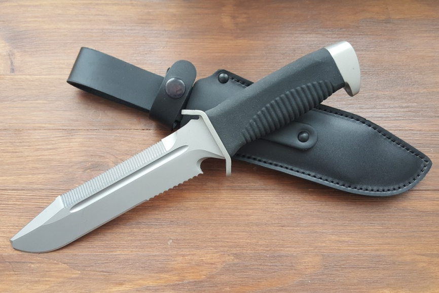 Нож туристический "Катран-3", рукоять термоэластопласт (резина), покрытие антиблик фото 2