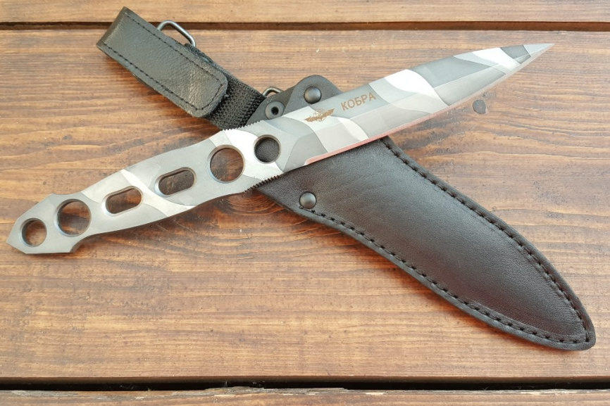 Нож метательный "Кобра-М", рукоять металл, покрытие камуфляж фото 1