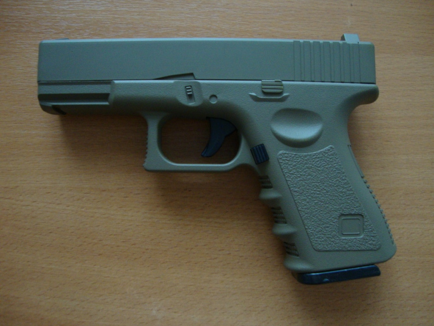 Страйкбольный пистолет Galaxy G.15D (Glock 17) песочный фото 8