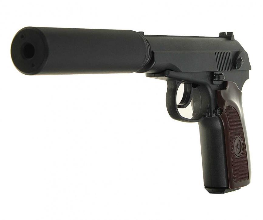 Страйкбольный пистолет Galaxy G.29A (ПМ) с глушителем фото 5
