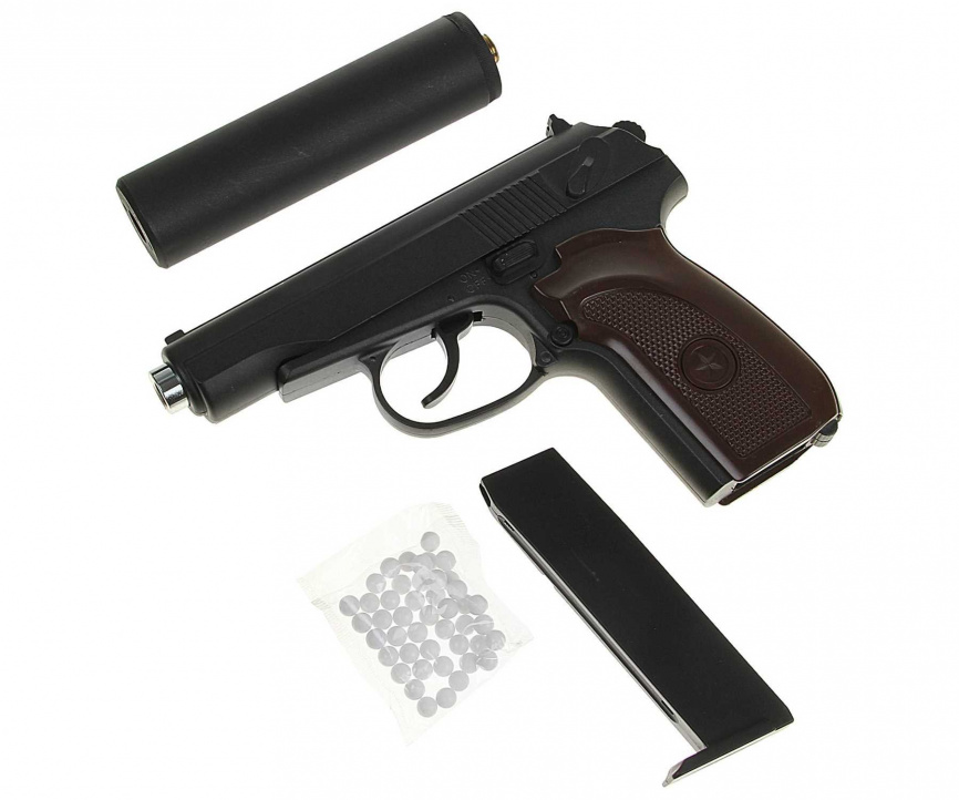 Страйкбольный пистолет Galaxy G.29A (ПМ) с глушителем фото 7