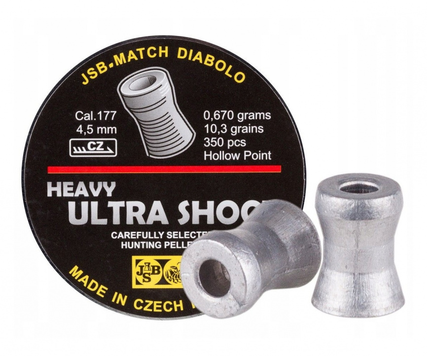 Пули JSB Ultra Shock Heavy Diabolo 4,5 мм, 0,67 грамма, 350 штук фото 6