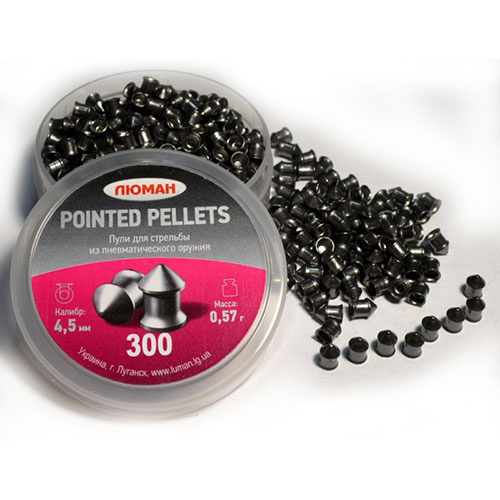 Пули «Люман» Pointed pellets: 4,5 мм, 0,57 гр, 300 шт/уп. фото 1