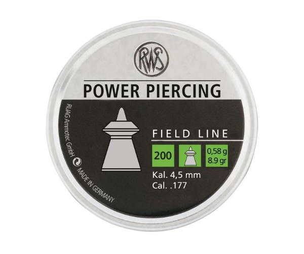Пули RWS Power Piercing 4,5 мм, 0,58 грамм, 200 штук фото 2
