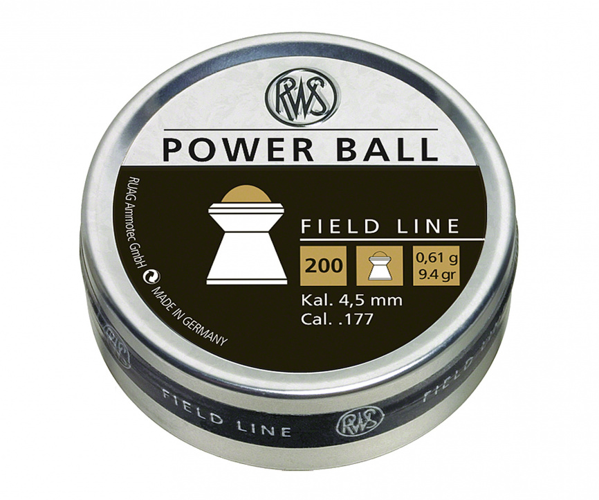 Пули RWS Power Ball 4,5 мм, 0,61 грамм, 200 штук фото 1