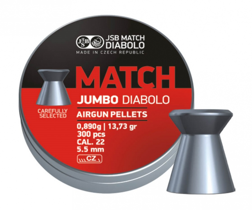 Пули JSB Exact Jumbo Match Diabolo 5,5 мм, 0,89 грамм, 300 штук фото 1