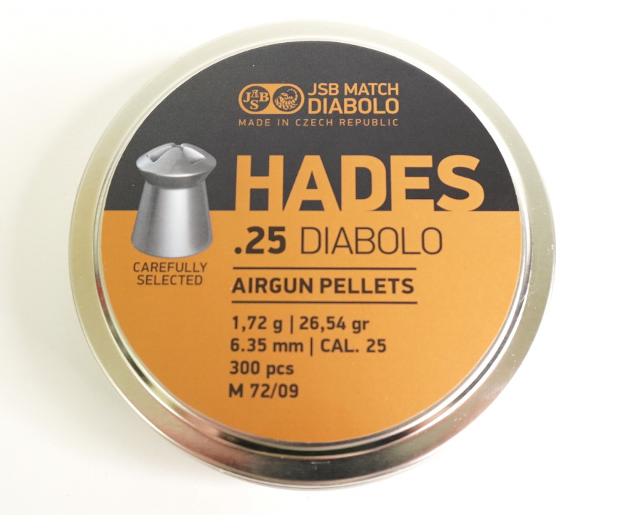 Пули JSB Hades Diabolo 6,35 мм, 1,72 грамм, 300 штук фото 4