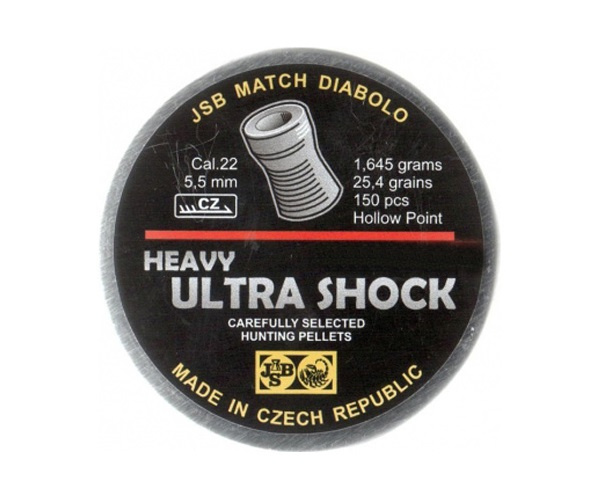 Пули JSB Ultra Shock Heavy Diabolo 5,5 мм, 1,645 грамма, 150 штук фото 5