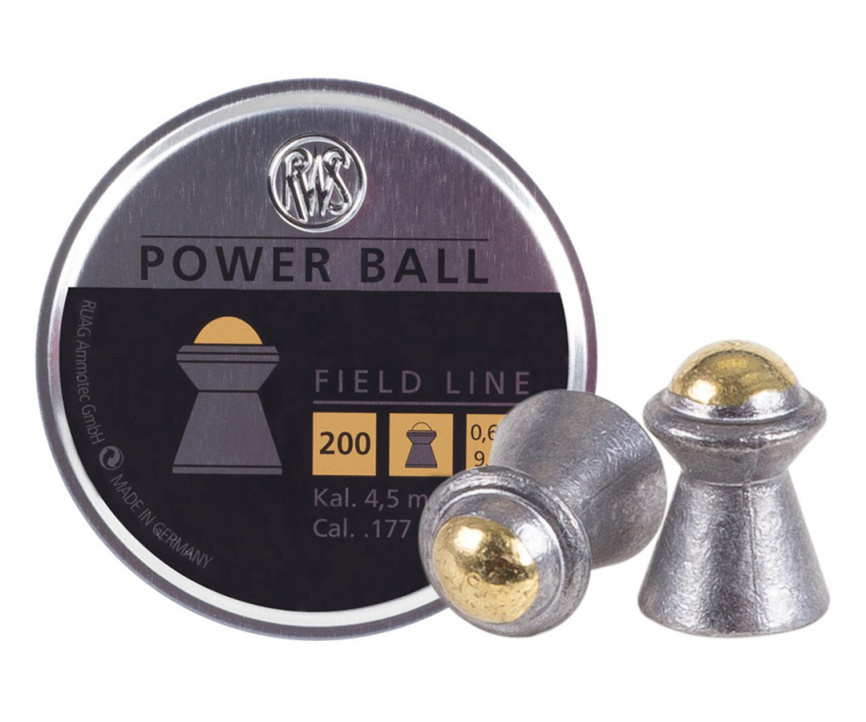 Пули RWS Power Ball 4,5 мм, 0,61 грамм, 200 штук фото 2