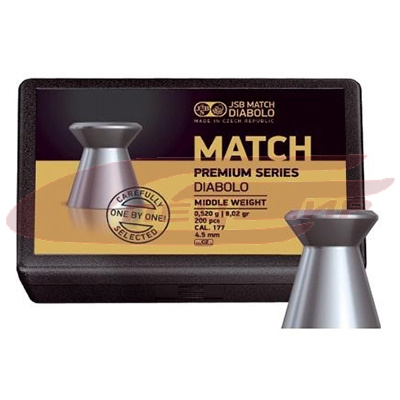Пули JSB Match Premium Middle 4.50мм., 0.520 г., 200 шт. фото 1