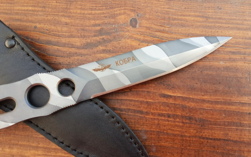 Нож метательный "Кобра-М", рукоять металл, покрытие камуфляж фото 3