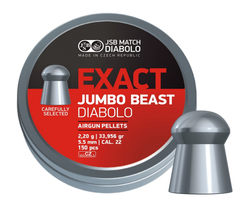 Пули JSB Exact Jumbo Beast Diabolo 5,5 мм, 2,2 грамм, 150 штук фото 1